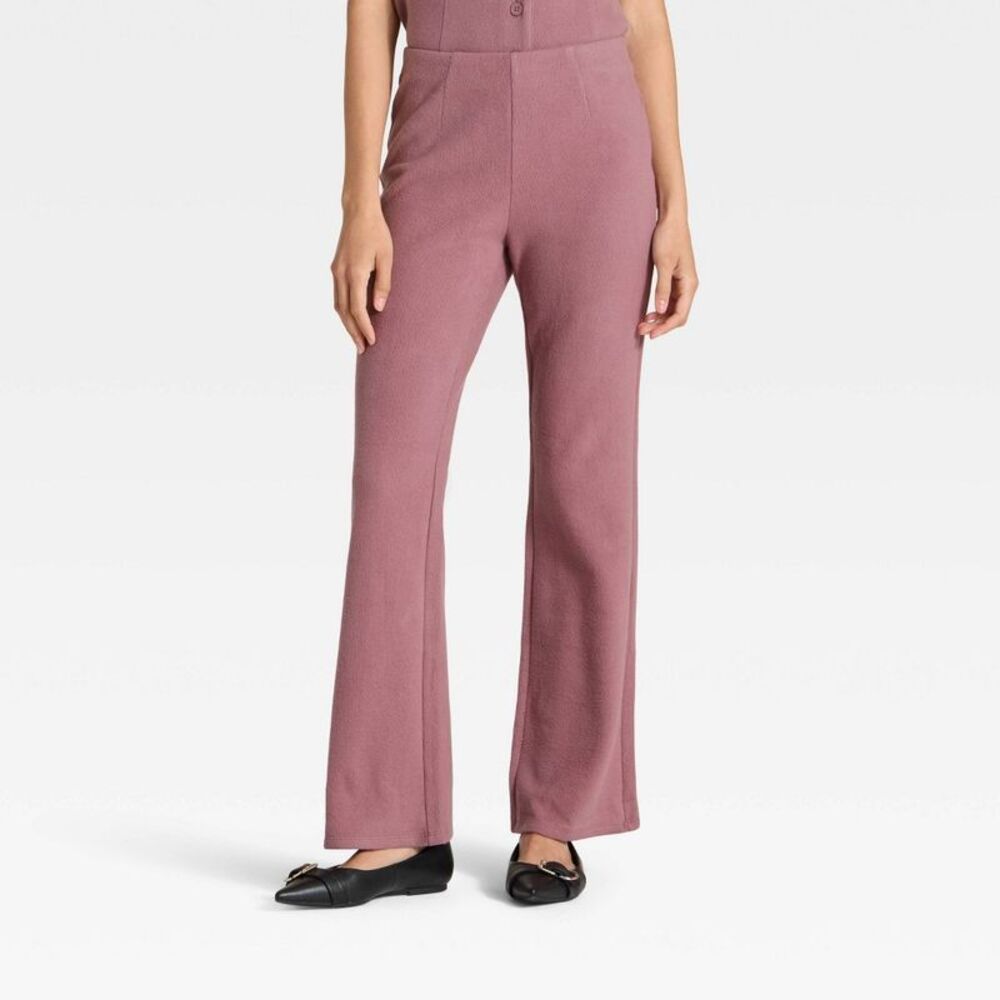 Women's Brushed Pull-On Pants - A New Day Mauve XL